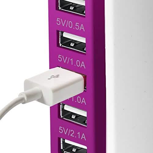 40-Watt 6-Port USB Charging Station for Smart Phones and Tablets