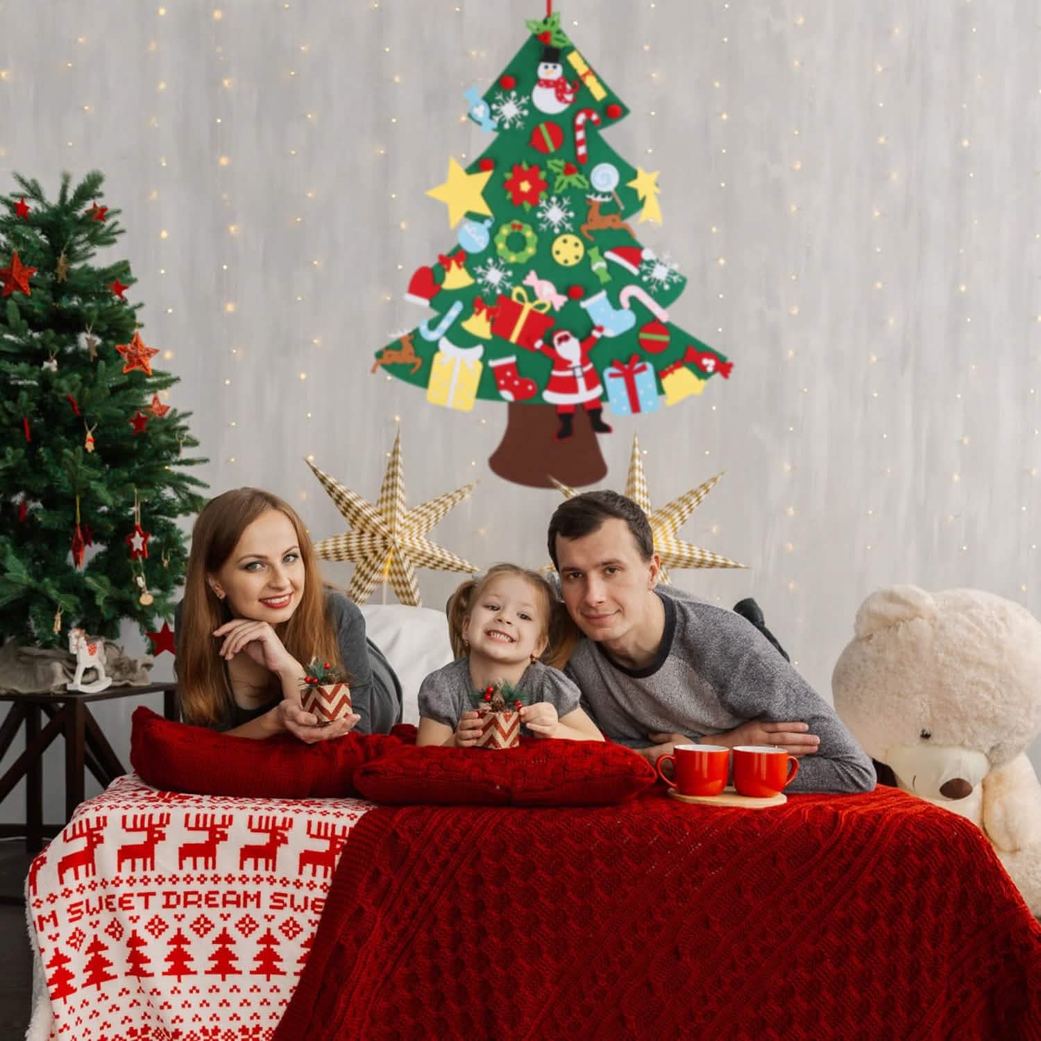 41-Piece: DIY Felt Christmas Tree Detachable Ornaments for Kids