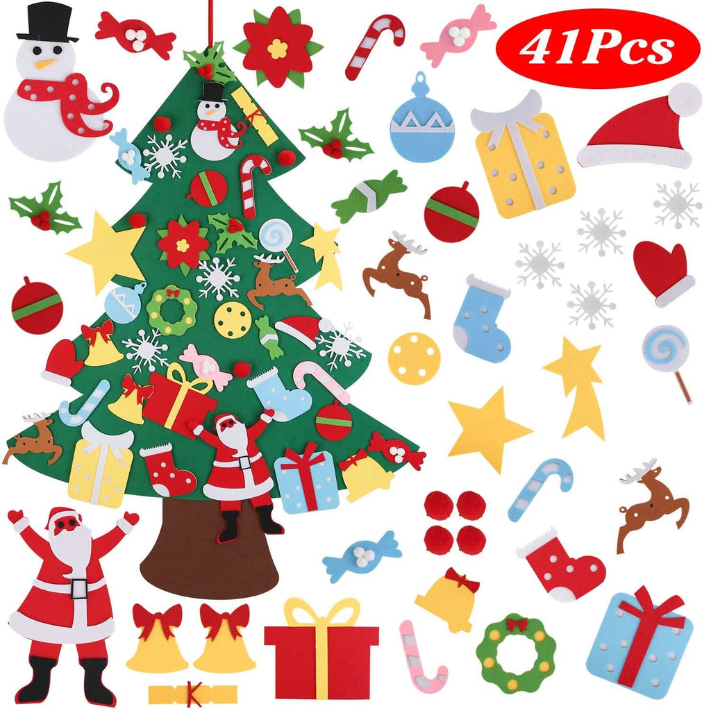 41-Piece: DIY Felt Christmas Tree Detachable Ornaments for Kids