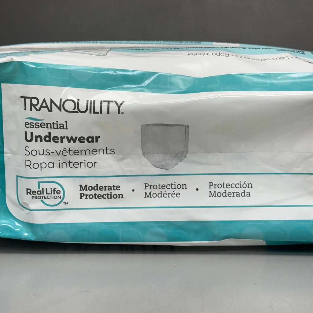 TRANQUILITY 2PK of 25 Essential Underwear - Heavy Medium (34-48in) White