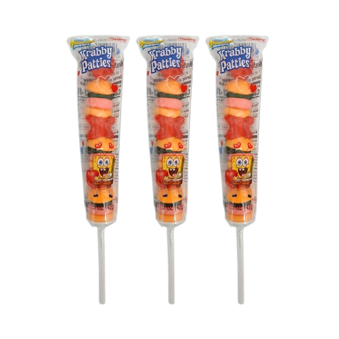 Frankford SpongeBob Krabby Patties Valentine Gummy Kabob (1.5oz)