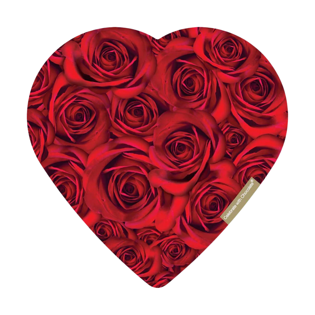 Celebrate with Chocolate Rose Bouquet Valentine Heart Box (2oz)