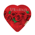 Celebrate with Chocolate Red Roses Woodgrain Valentine Heart Box (6oz)