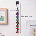 Natural crystal seven color rolling stone car hanging hand woven energy stone shaped mesh bag pendant