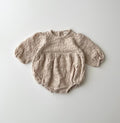 Japanese Spring New Baby Knitted Crepe Long-sleeved One-piece Romper