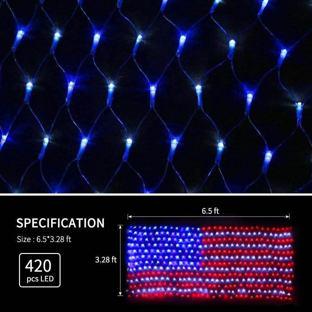 420 LED American Advanced Flag String Lights