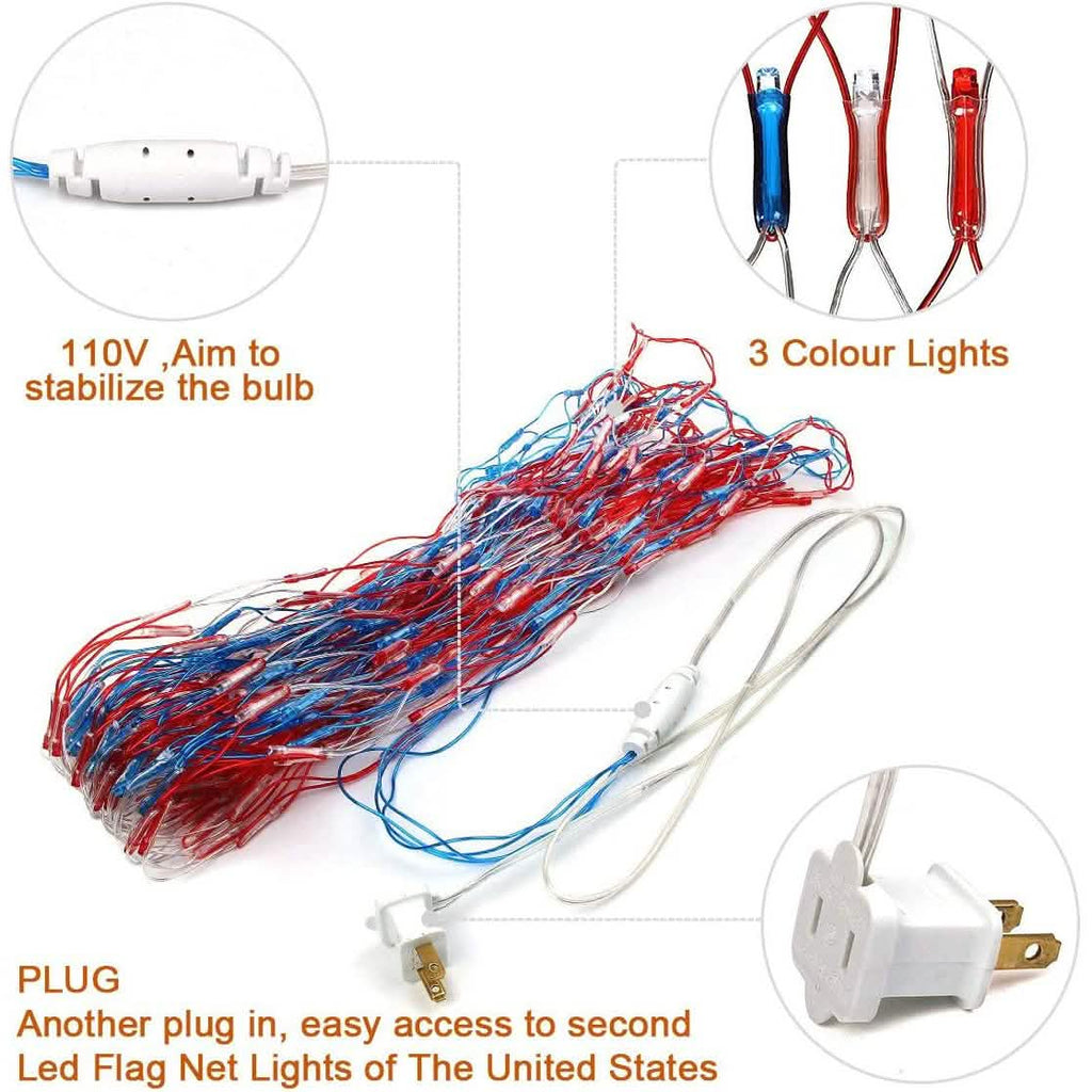 420 LED American Advanced Flag String Lights
