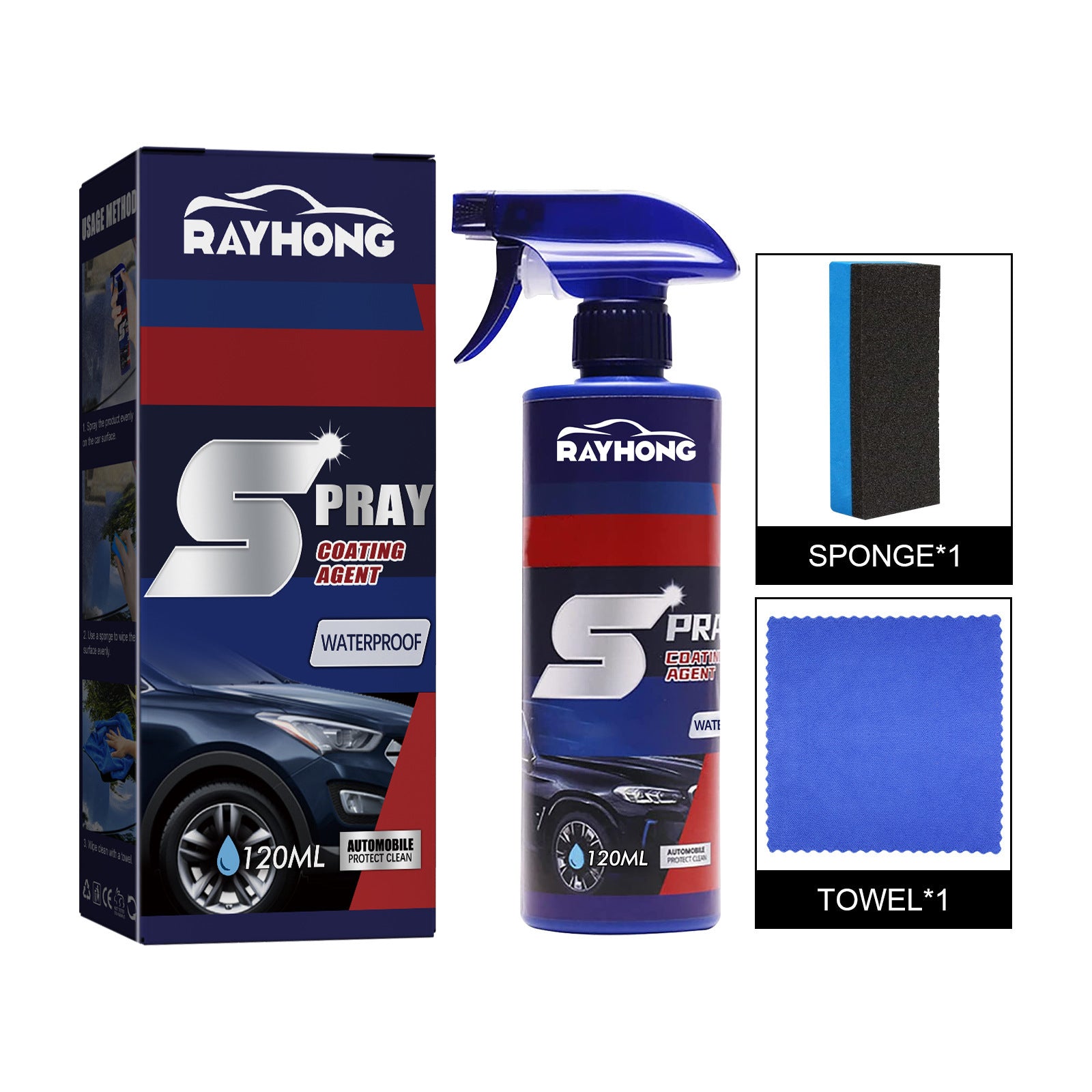Car Coating Agent Spray, Car Paint Maintenance Paint Decontamination Brightening Nano Coating Spray Coating Agent