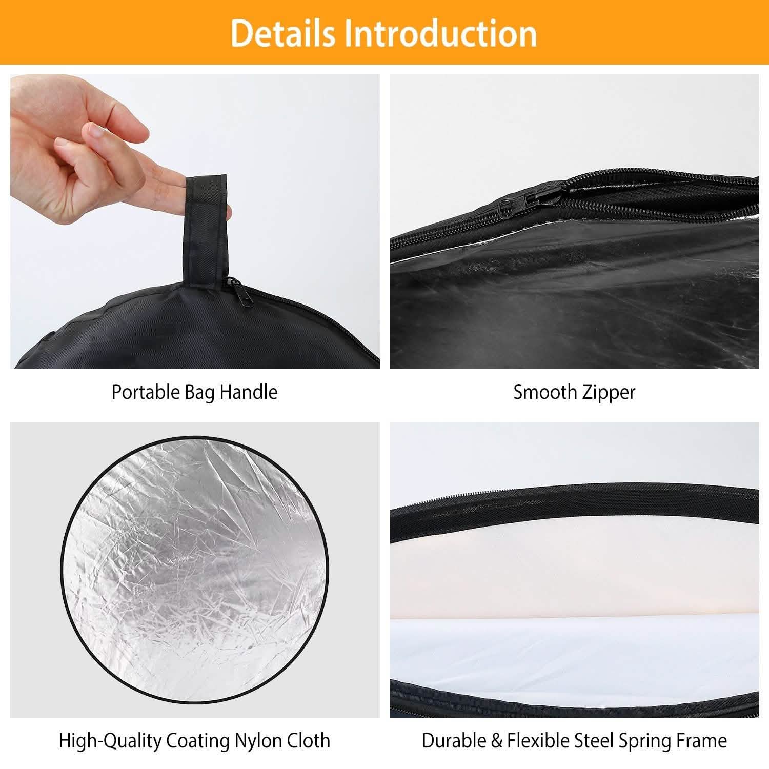 42.5" 5 In 1 Photography Round Light Collapsible Reflector