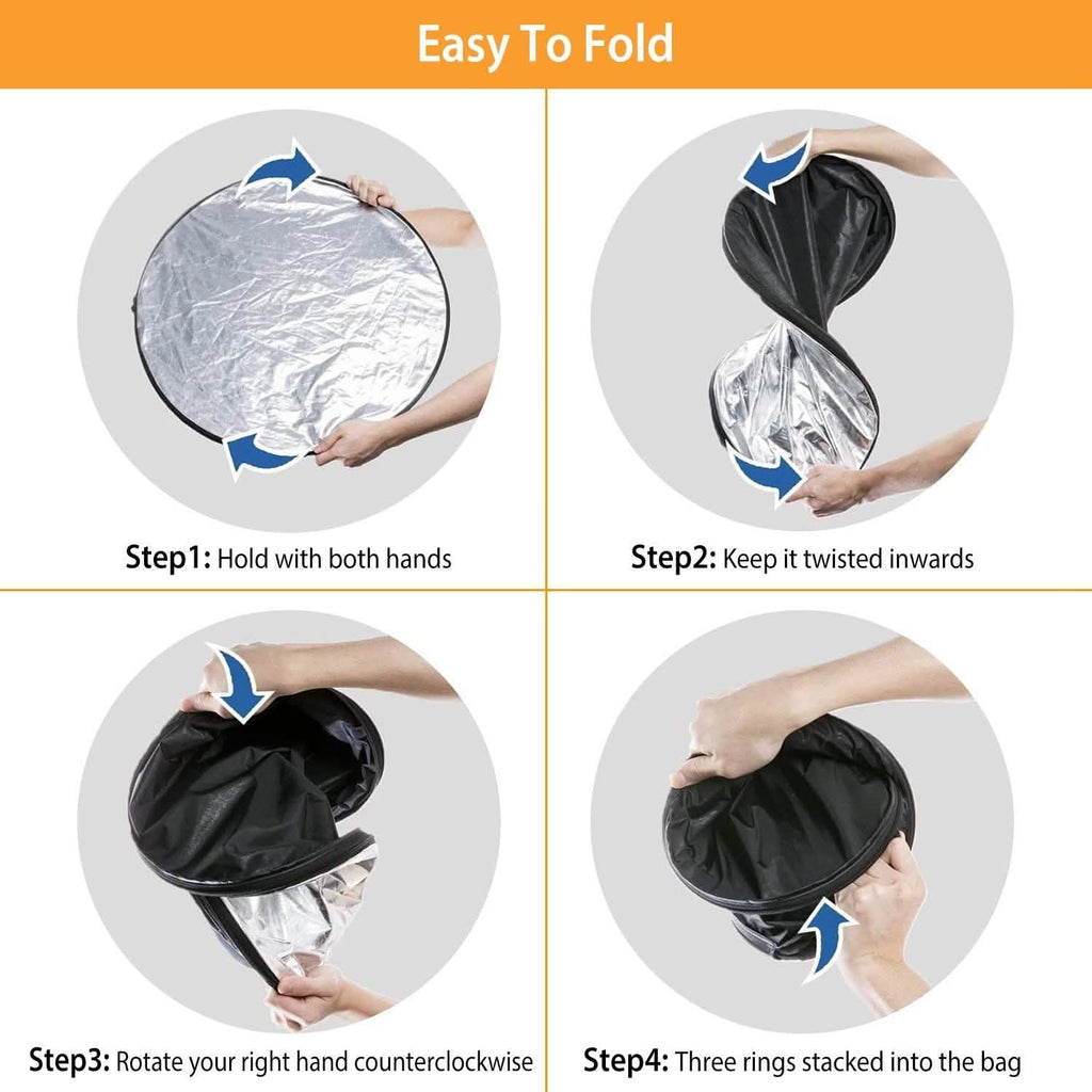 42.5" 5 In 1 Photography Round Light Collapsible Reflector