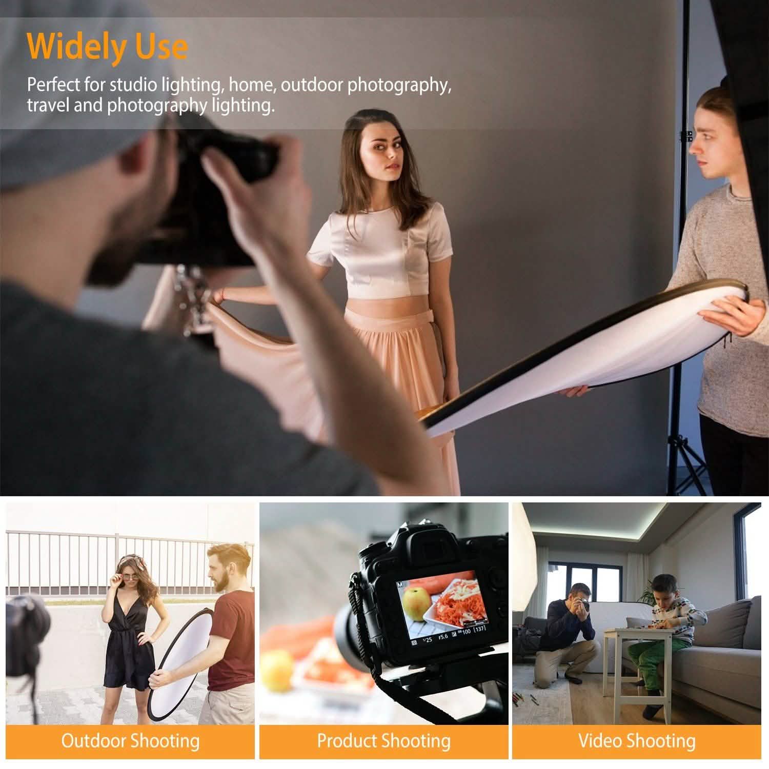 42.5" 5 In 1 Photography Round Light Collapsible Reflector