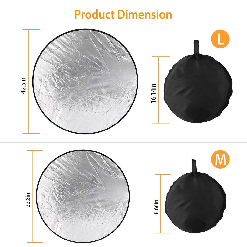 42.5" 5 In 1 Photography Round Light Collapsible Reflector