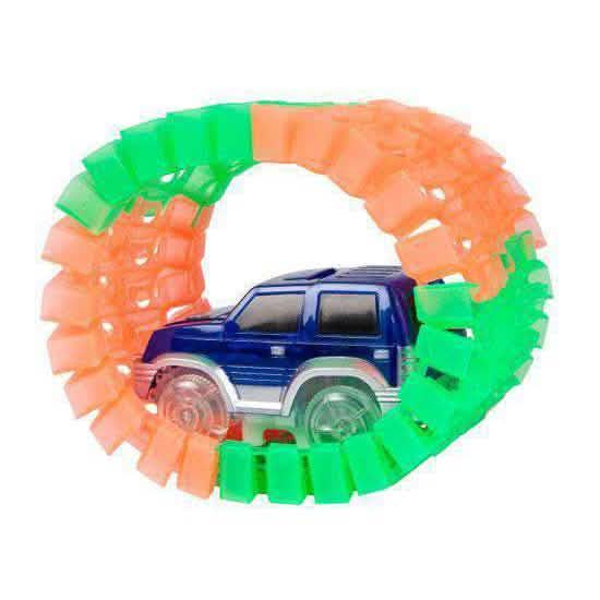 425-Piece: Mega Galaxy Flex-Track Glow Track with 2 Electric LED Light Cars