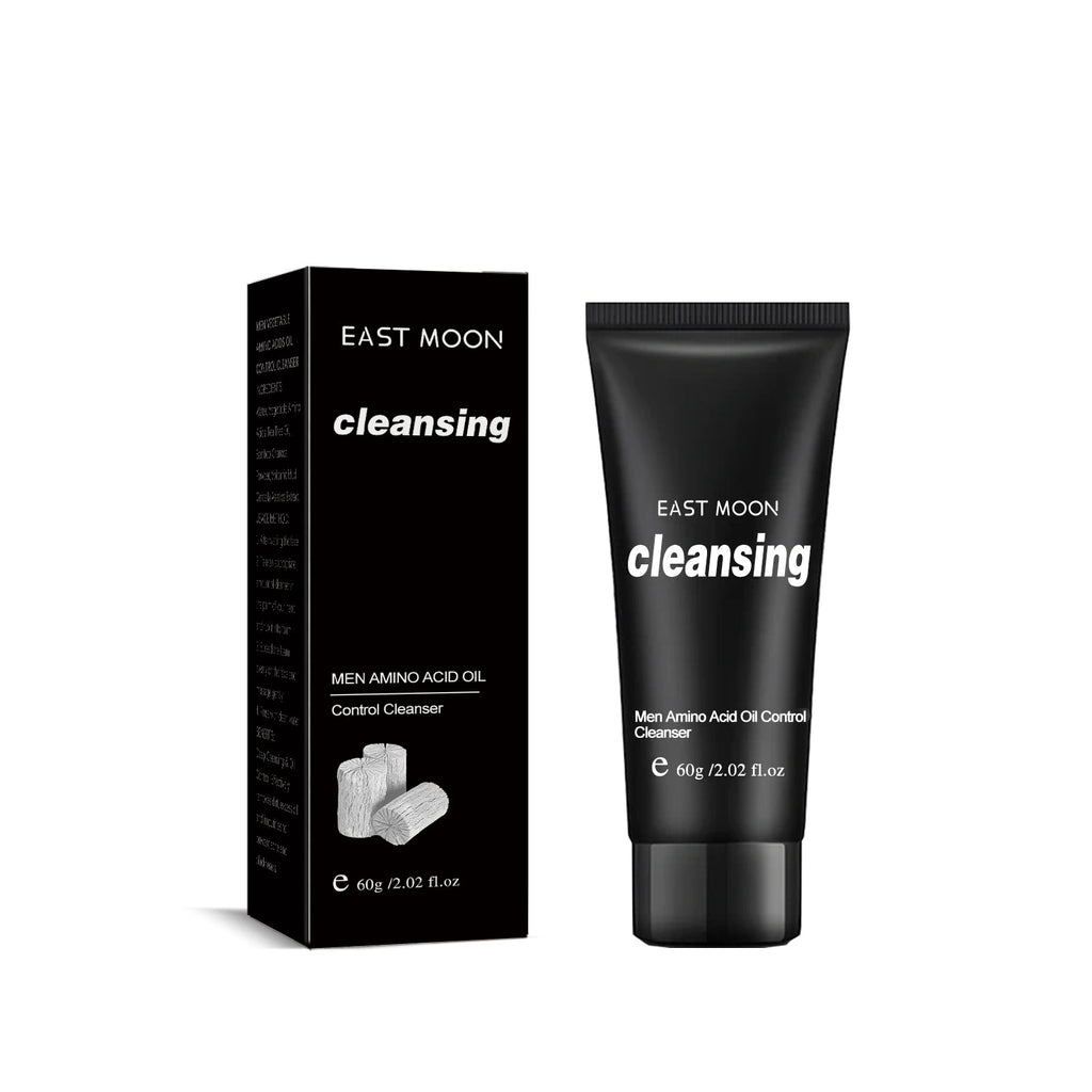 Men's Amino Acid Oil Control Face Wash, Deep Clean Acne Print Delicate Pores Whitening Brightening Skin