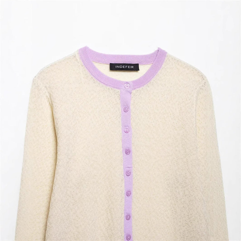 Spring New Style Round Neck Solid Color Loose Pullover Unique Charm Knitwear
