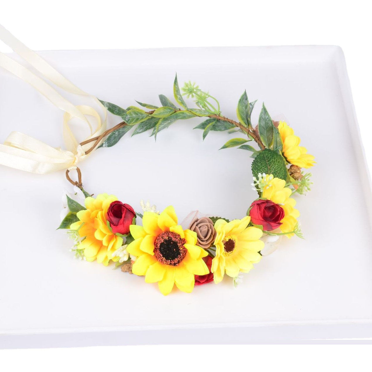Korean style flower garland headwear sunflower children's performance scenic area decoration headwear hair accessories sunflower