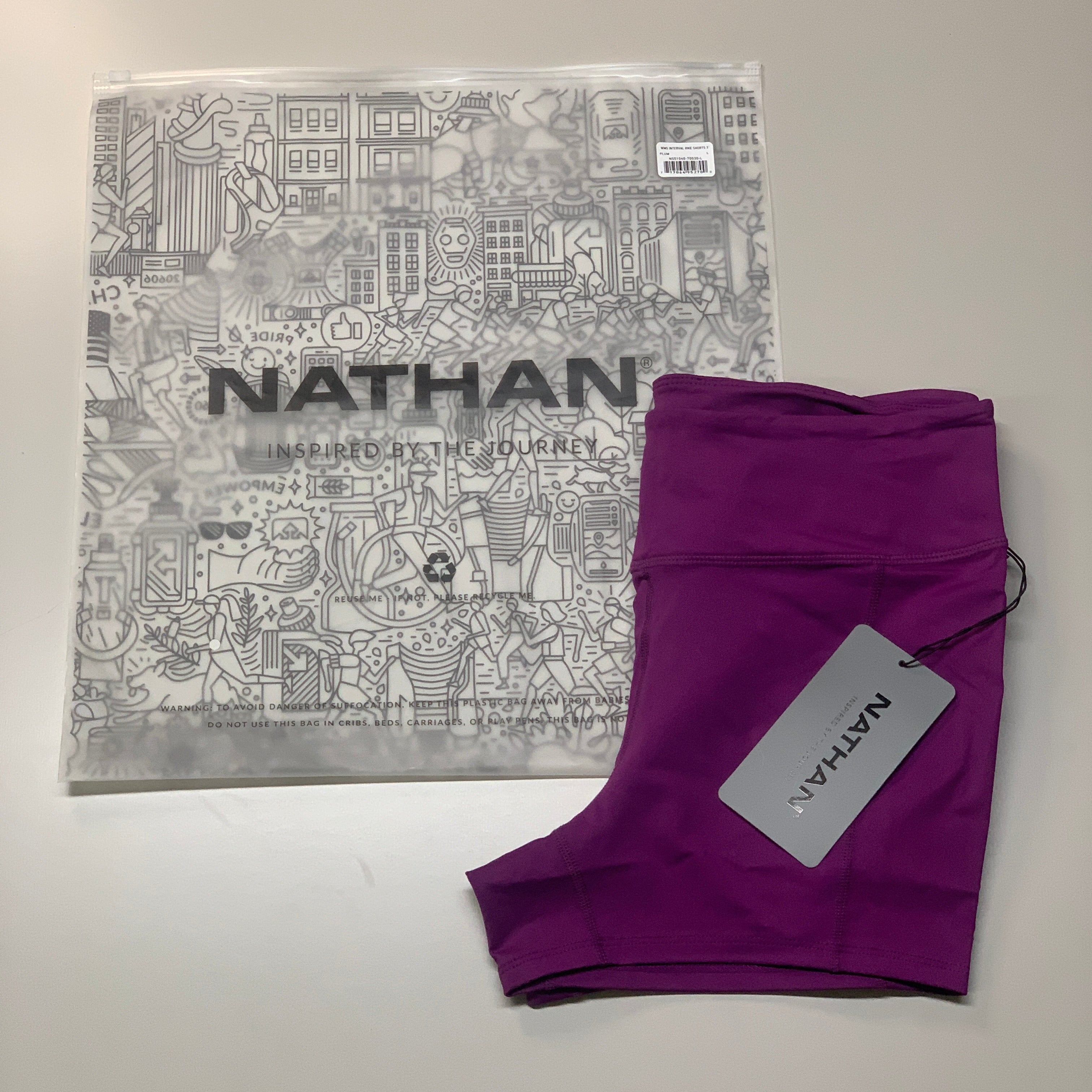 NATHAN Interval 3" Inseam Bike Short Women's Plum Size M NS51040-70030-M