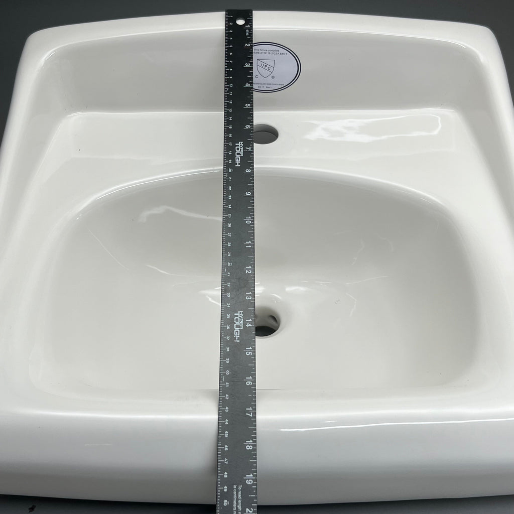 SLOAN Vitreous China Wall-Mounted Backsplash Lavatory Sink White SS3103