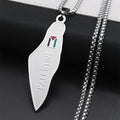 Palestine Map National Flag Necklace for Women Men Stainless Steel Gold Color Country Geography Chain Jewish Jewelry N7600S02