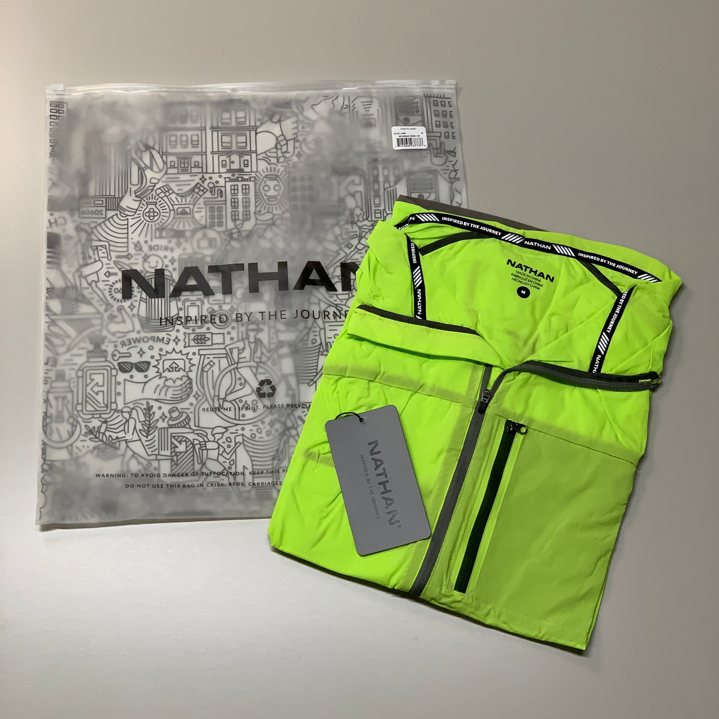NATHAN Stealth Jacket W/ Hood Women's Acid Lime Size XL NS90060-50061-XL