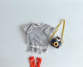 Breathable Stripes Homewear Short Sleeve Shorts Outwear Children's Clothing