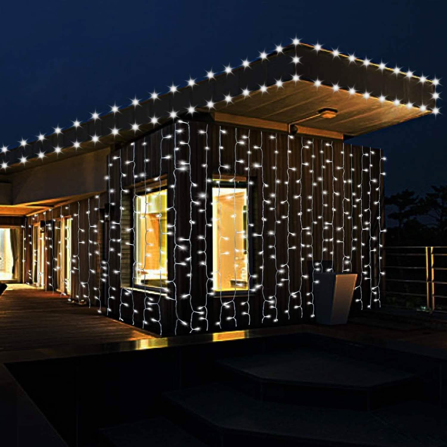 448 LED 6.6 x 19.6 Ft. LED Curtain Lights with 8 Light Modes and Memory Function