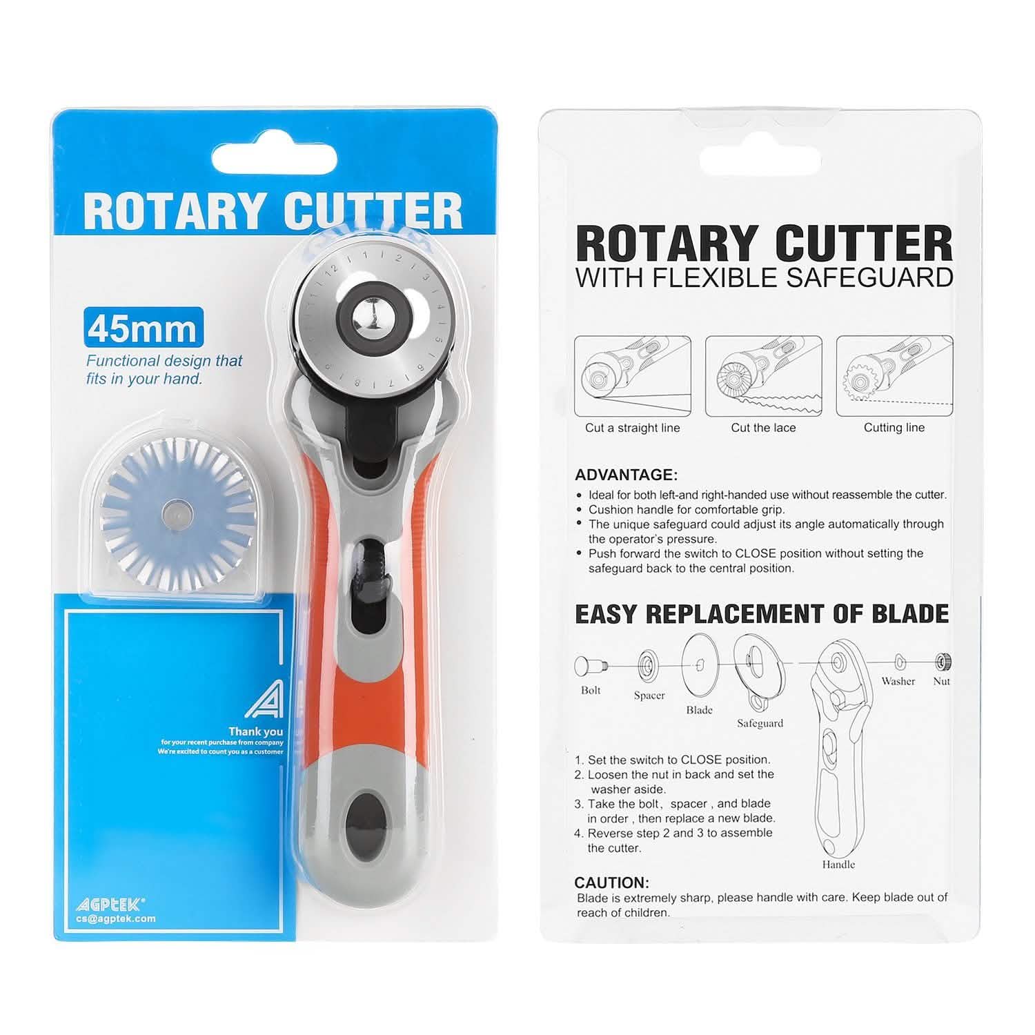45mm Rotary Cutter Set with 8 Replacement Blades