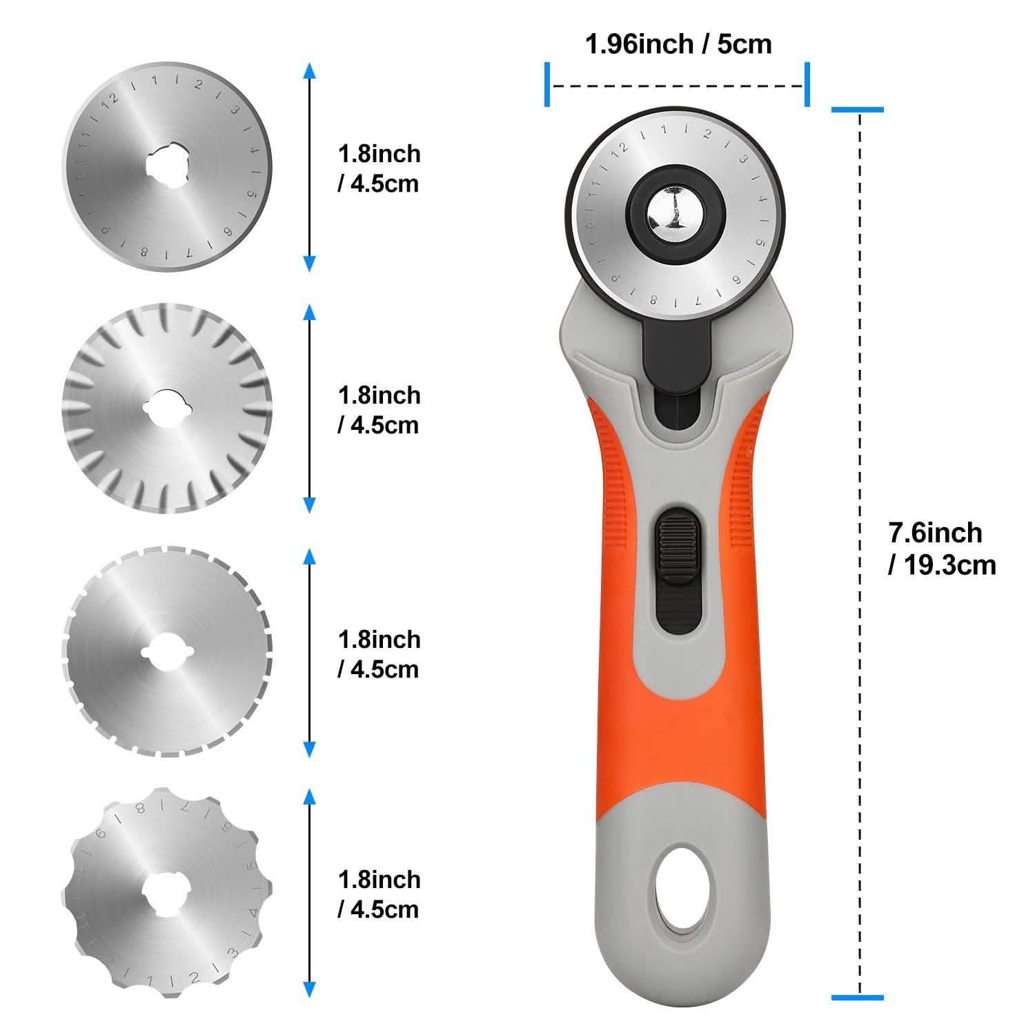 45mm Rotary Cutter Set with 8 Replacement Blades