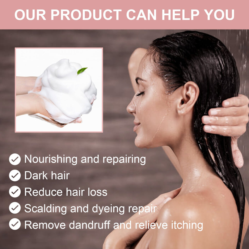 Polygonum Polygonum White Turn Black Shampoo Deep Cleansing Soft Nourishing Solid Black Hair Shampoo Soap