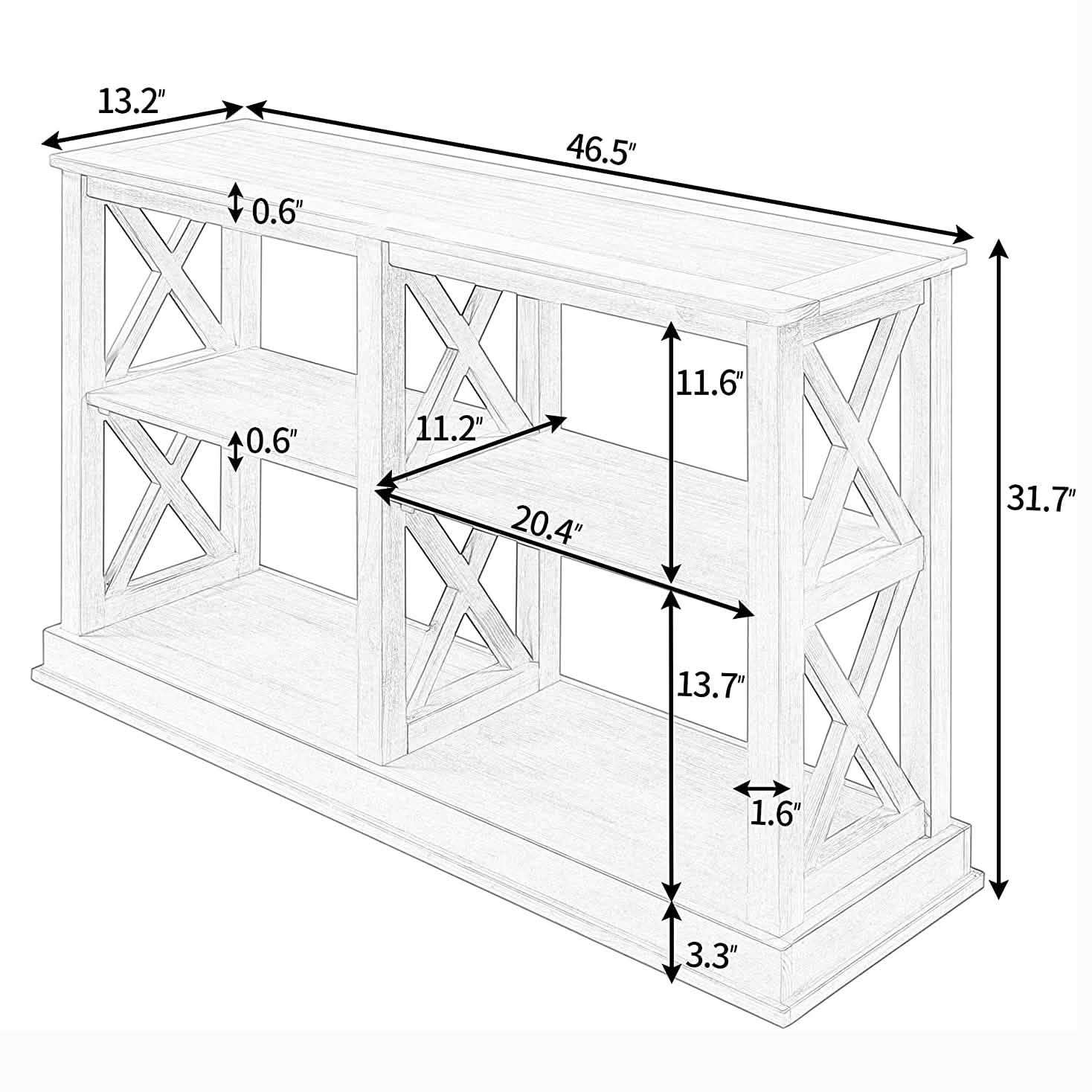 46.5" Entry Console Table