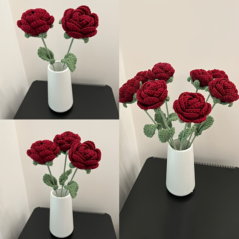 1pc Artificial Flower, Living Room Decoration, Table Rose, Single Bouquet, Wedding Fake Flower, Dried Flower Ornament, High-End Floral Arrangement Decor