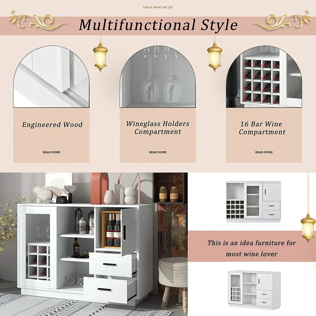 47" Console Dining Table Buffet Sideboard
