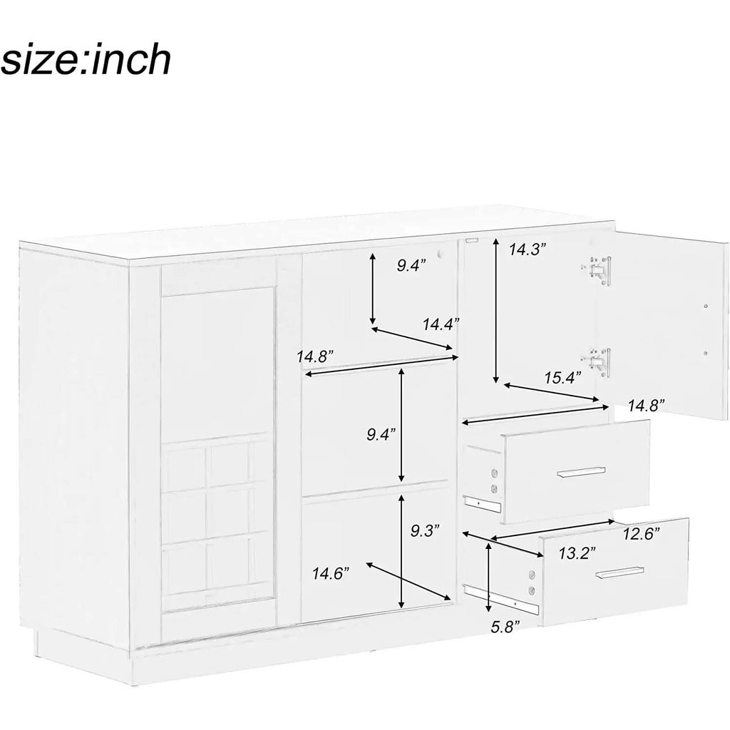 47" Console Dining Table Buffet Sideboard
