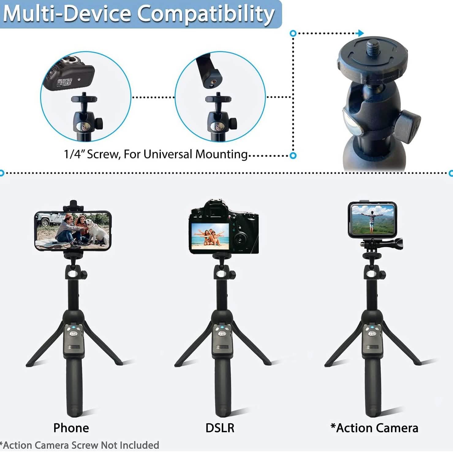48" Portable Selfie Stick and Tripod