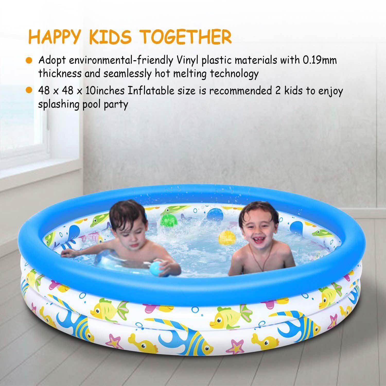 48 x 10 Inflatable Swimming Pool with 3 Velvets Water Drain Plug
