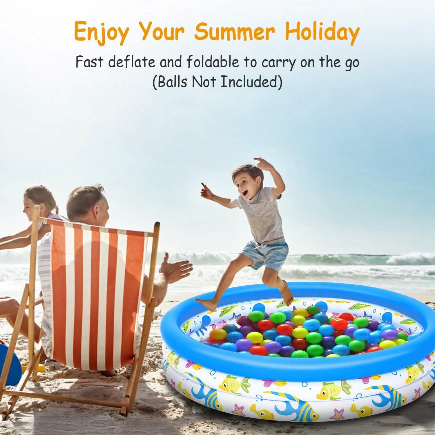 48 x 10 Inflatable Swimming Pool with 3 Velvets Water Drain Plug