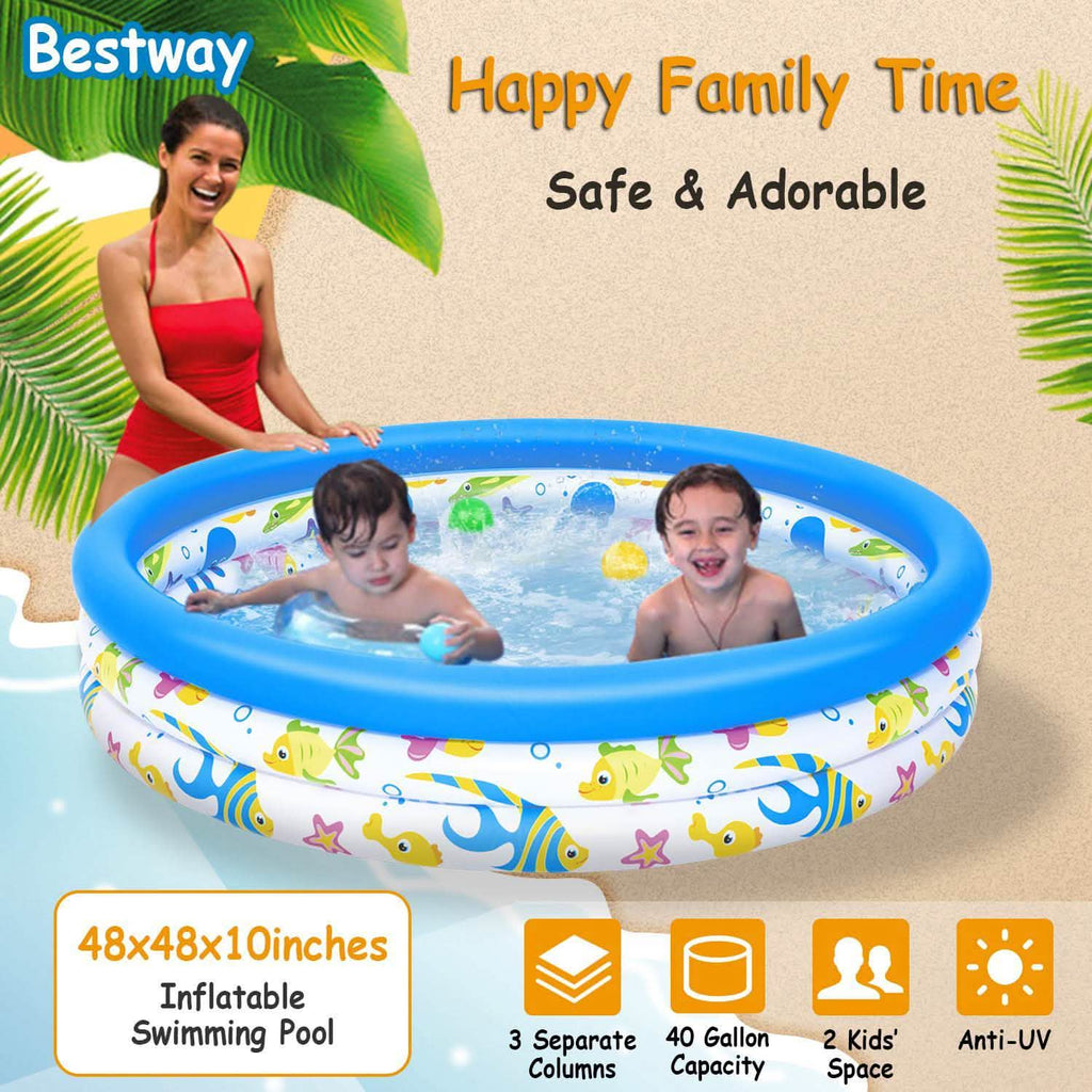 48 x 10 Inflatable Swimming Pool with 3 Velvets Water Drain Plug