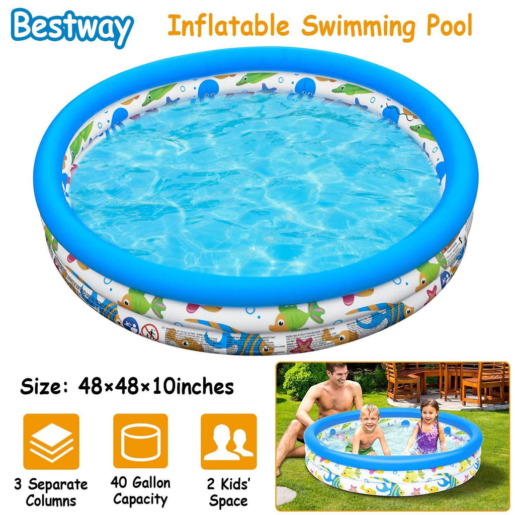 48 x 10 Inflatable Swimming Pool with 3 Velvets Water Drain Plug