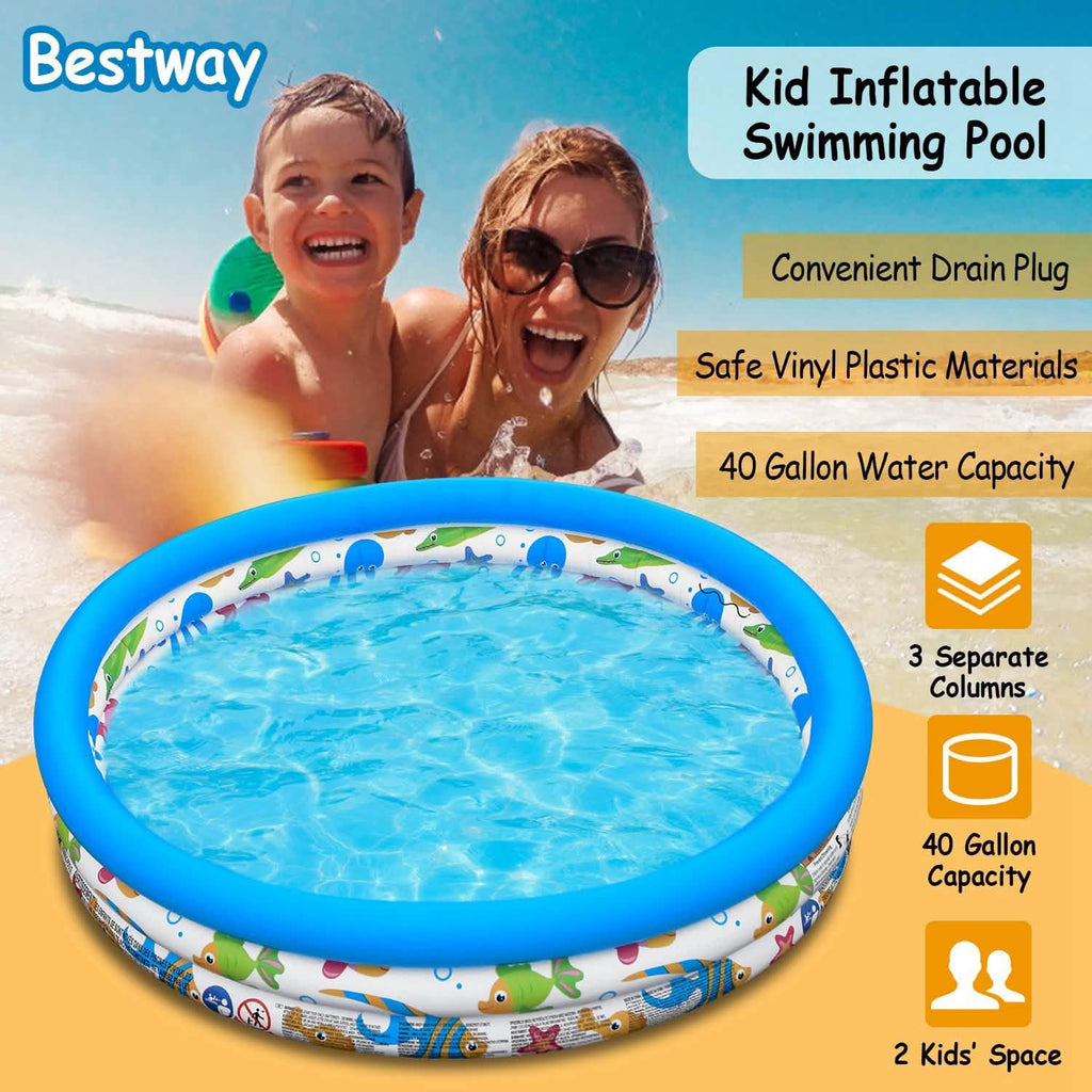 48 x 10 Inflatable Swimming Pool with 3 Velvets Water Drain Plug