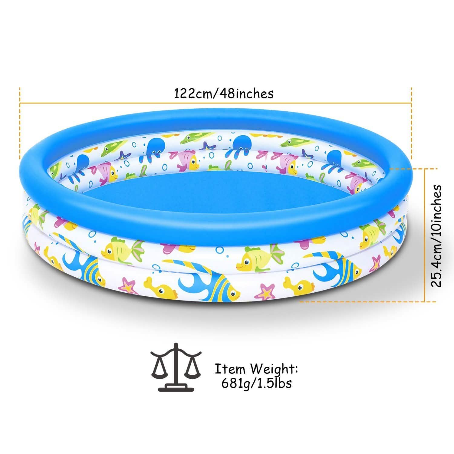 48 x 10 Inflatable Swimming Pool with 3 Velvets Water Drain Plug
