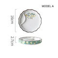 Dumpling plate sushi plate round square plate with soy sauce and vinegar partitioned snack plate ceramic plate for home use