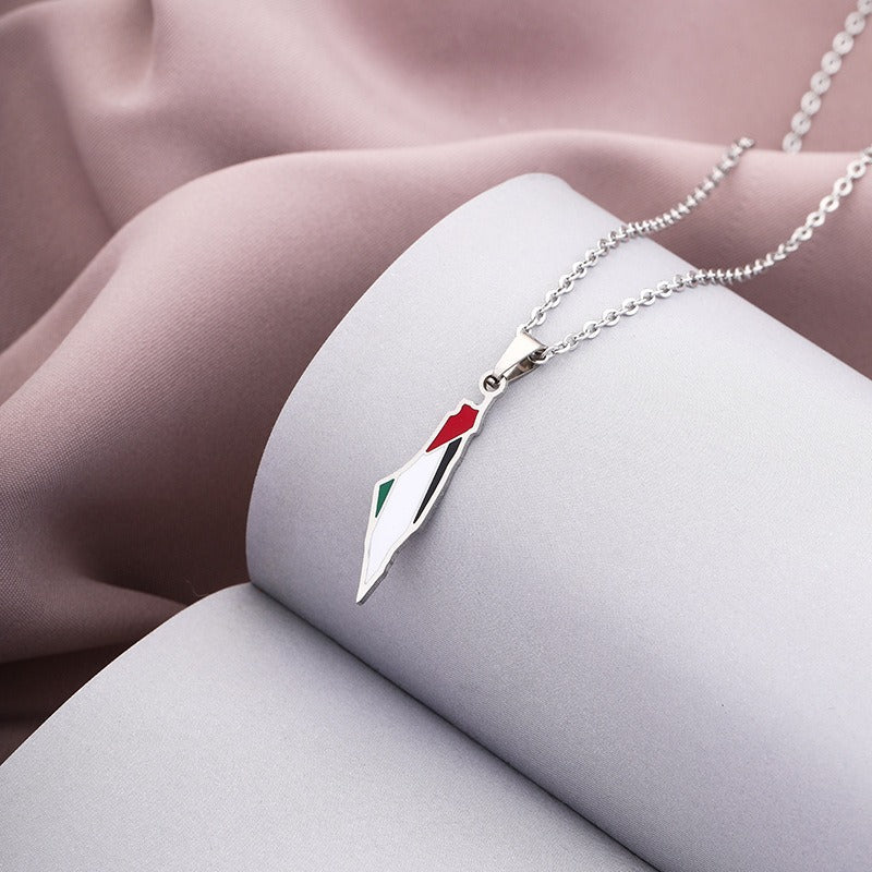 Palestine Pendant Necklace Stainless Steel Fashion Personality Pendant