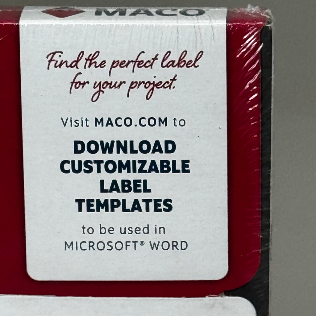 MACO (100 SHEET,3000 LABELS TOTAL) Jam-Free Laser/Inkjet Labels 1"x2 5/8" White