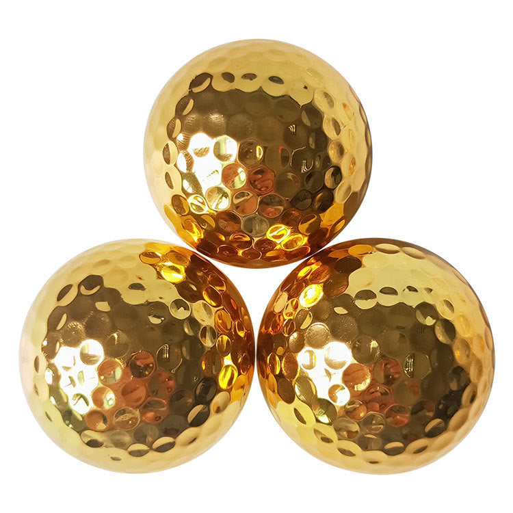 Golf Double Layer Gift Ball Electroplating Golden Golf Ball