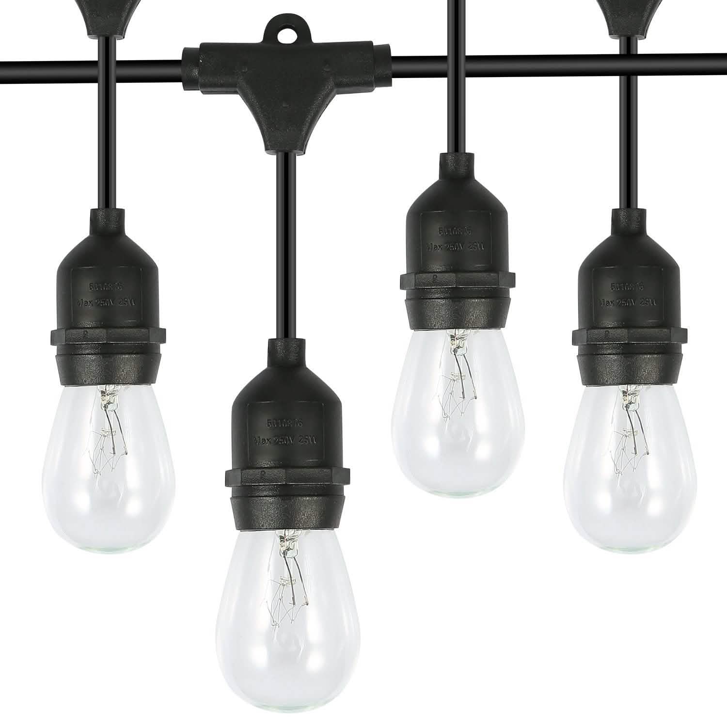48ft Outdoor String Light Waterproof Patio String Lights Bulbs