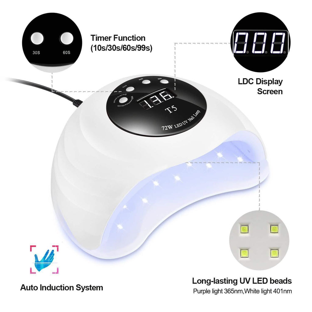 48W UV LED Gel Nail Lamp with 4 Timer
