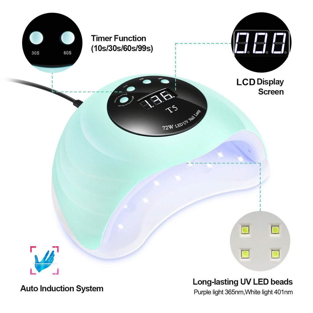 48W UV LED Gel Nail Lamp with 4 Timer