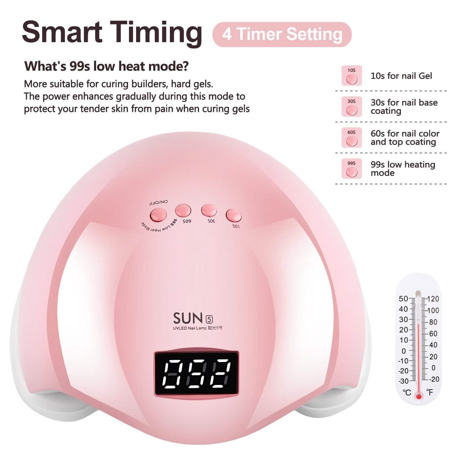 48W UV LED Gel Nail Lamp with 4 Timer