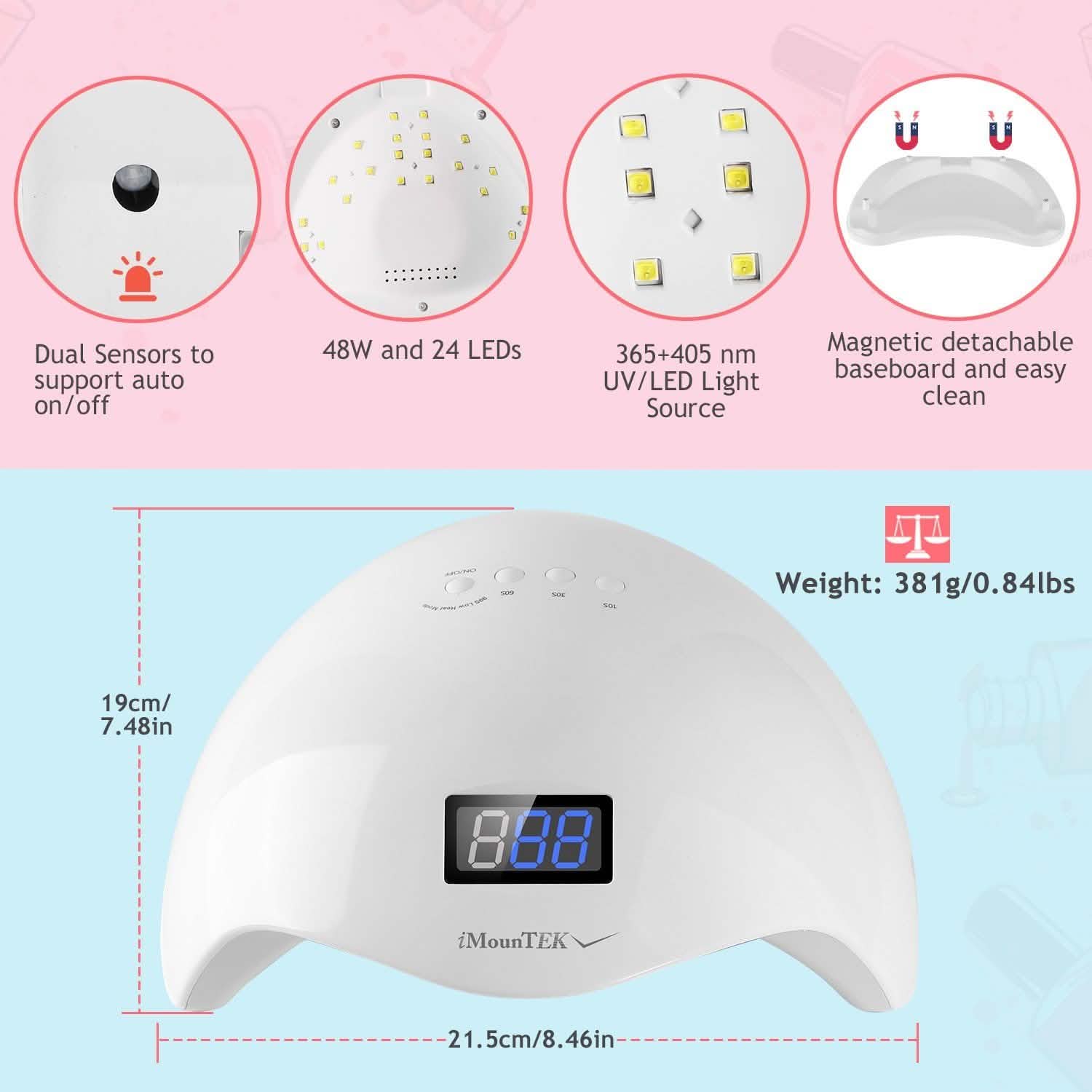 48W UV LED Nail Lamp Gel Polish Nail Dryer