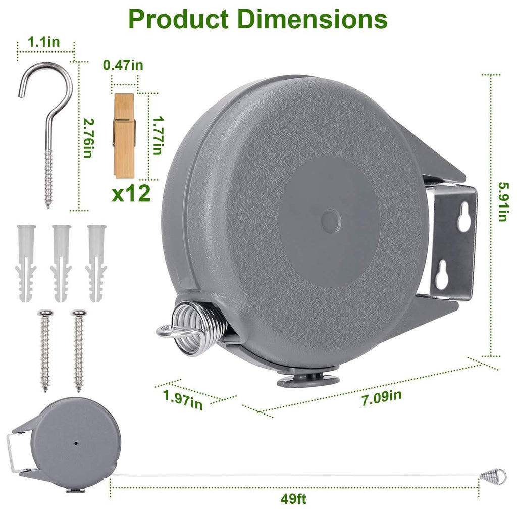 49 Ft. Retractable Clothesline Rope